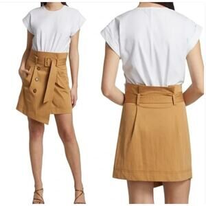 Veronica Beard Jeans Melany Mixed Media Dress White Tan Women's Size L